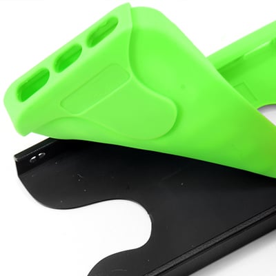 Green Silicone Skin and Injection Molded Plastic Phone Case