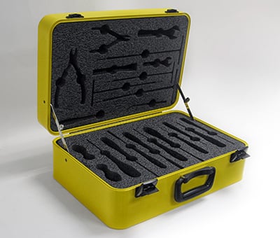 Yellow Aluminum Tool Case with Custom Foam